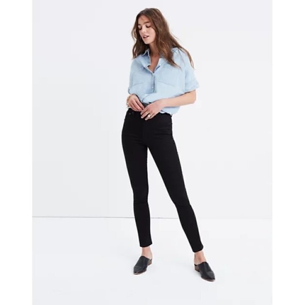 Madewell 10" High Rise Skinny Black‎ Carbondale Jeans 26